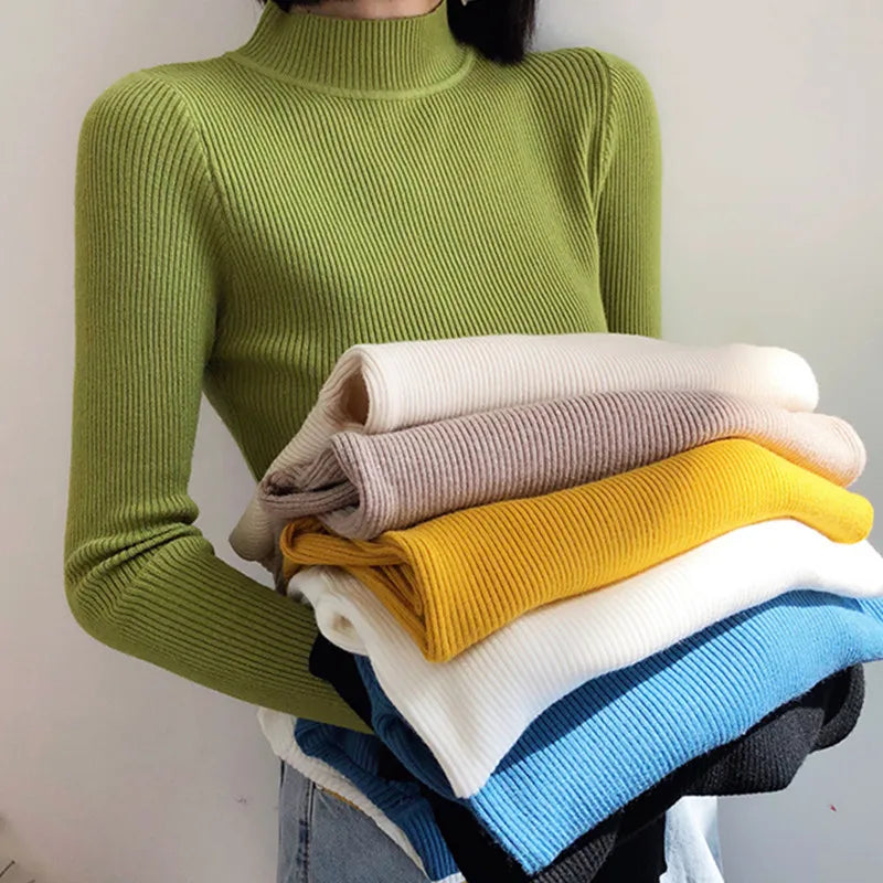 Elegant  Korean Turtleneck Pullover Sweater